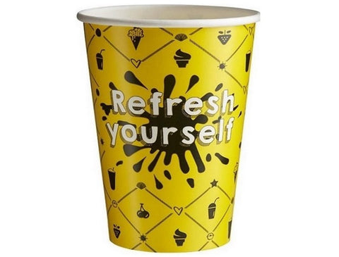 Milkshake Cup 300ML 12oz Refresh Yourself Yellow, 1,000 Pieces