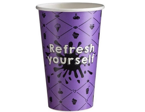 Milkshake Cup 400ML 16oz Refresh Yourself Purple, 1,000 Pieces
