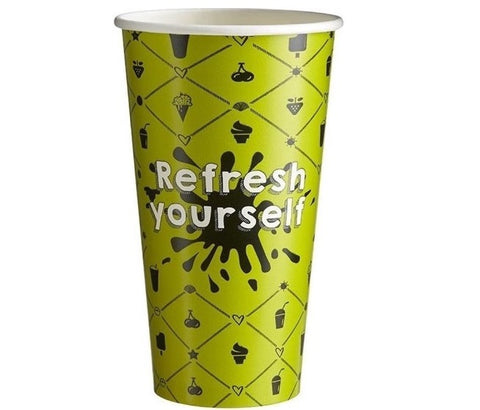 Milkshake Cup 500ML 20oz Refresh Yourself Green, 1,000 Pieces