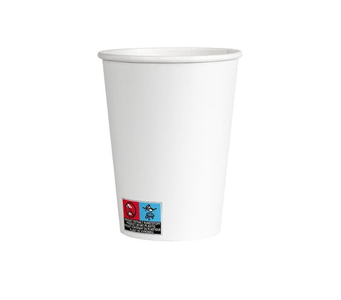 Coffee Cup Cardboard PE 12oz/300CC White, 1,000 Pieces
